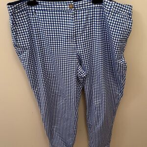 Talbots Blue and White Checkered Chinos